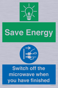 Save energy. Switch off the microwave when you have finished